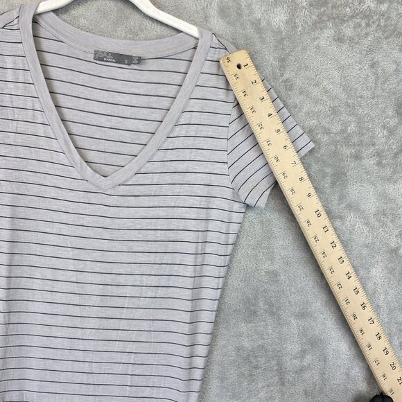 prAna Dress Womens Small Striped Ruched Stretch Short Sleeve Casual W31180370 - Picture 3 of 10